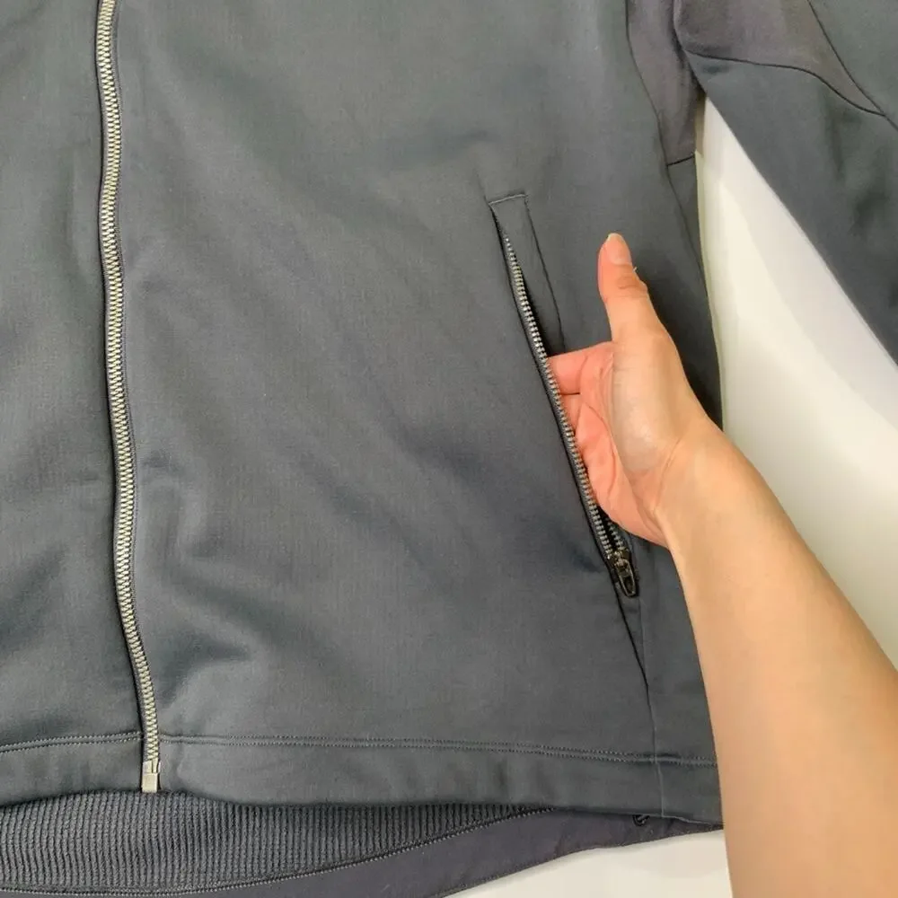 Lululemon Jacket Men L Large Gotham Gray Fleece Back Soft Shell Outdoor Training